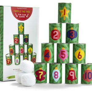 Two's Company Topple The Tree Tin Can Tumble Christmas Holiday Game